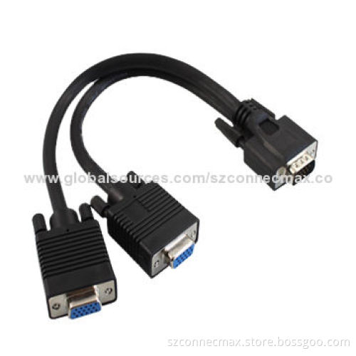 30cm 1 to 2 Splitters VGA Cable, Provides Combination of Quality and Performance